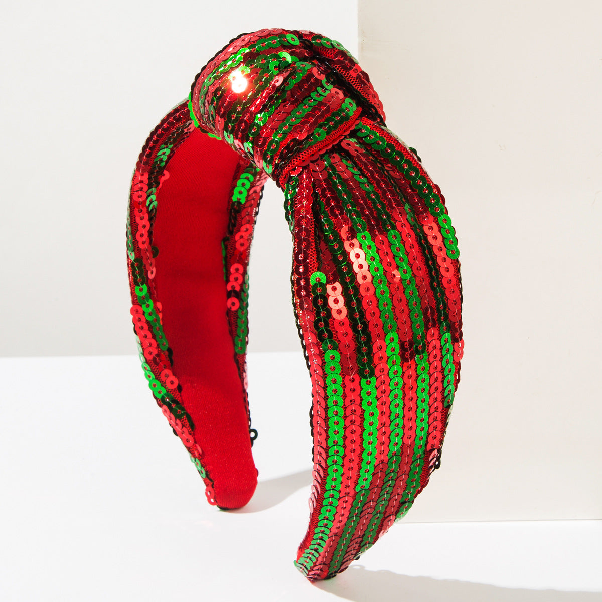 Wholesale Christmas headband wide-brimmed knotted sequined snowflake hair accessories